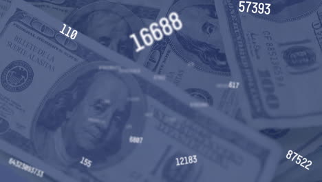 animation of falling numbers over dolars