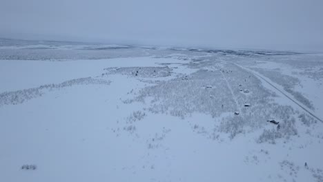 The-open-plains-during-winter-in-Norway,-near-the-Swedish-border