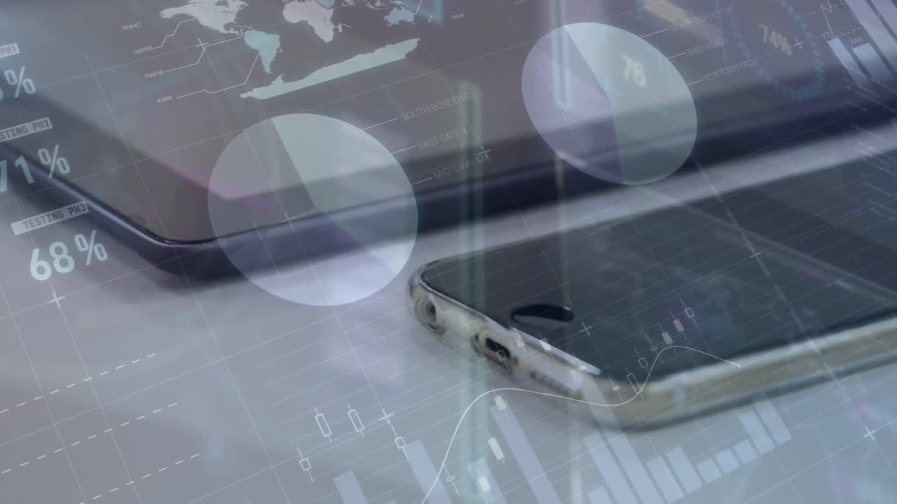 스마트폰과 노트북을 통해 데이터 연결 네트워크의 애니메이션