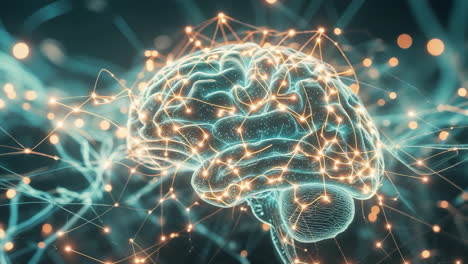 abstract digital brain network: ai and neural connectivity