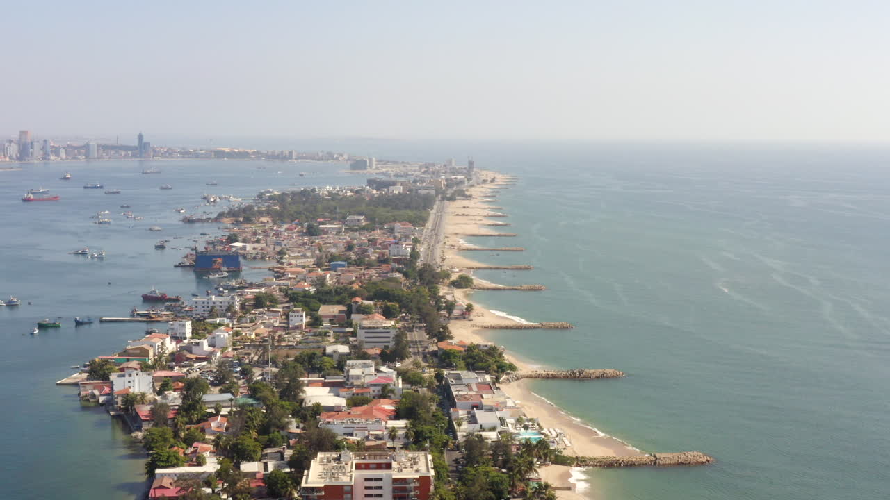 Aerial View Of Luanda Capital City Port In Angola, Southern Africa.