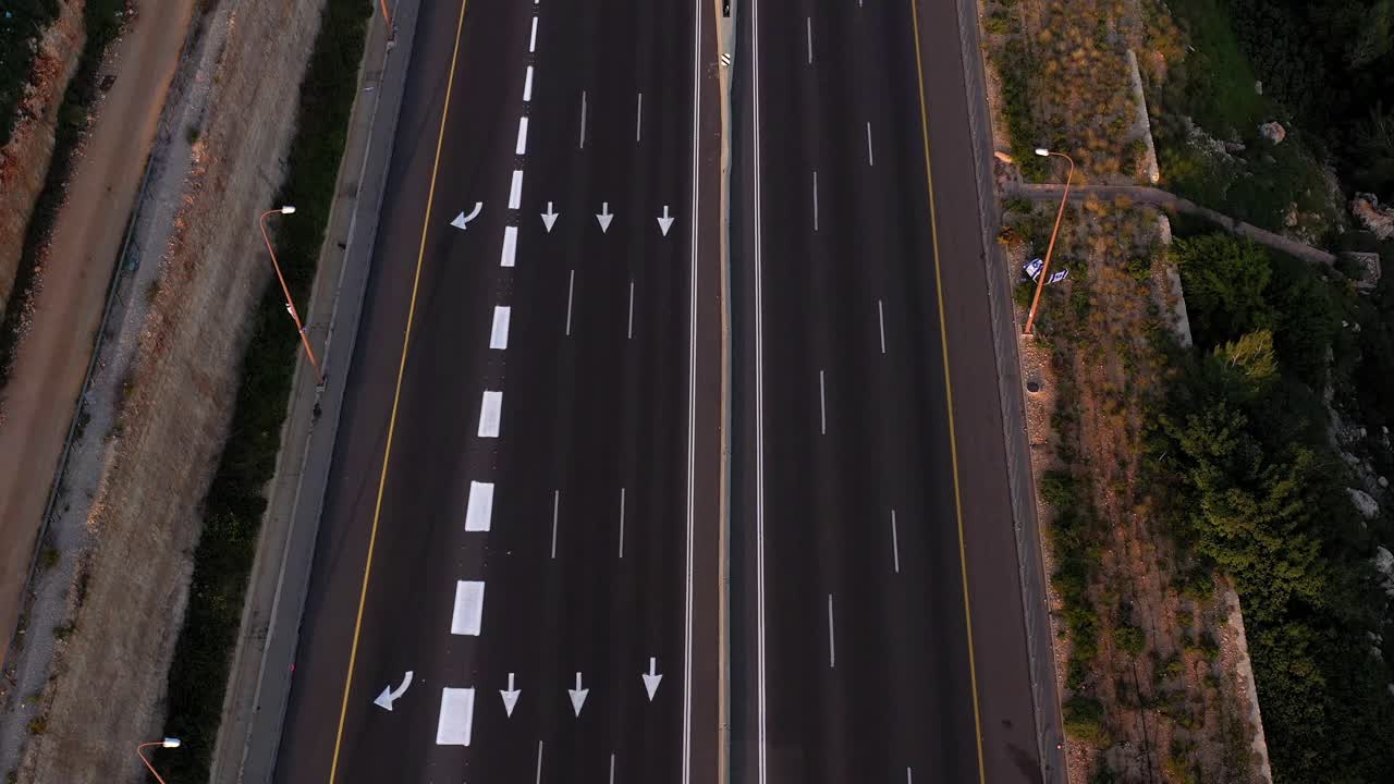 Empty Highway from an Aerial Perspective