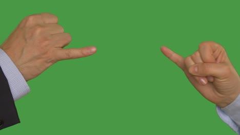 man and woman giving a promise with joining little fingers, chroma key