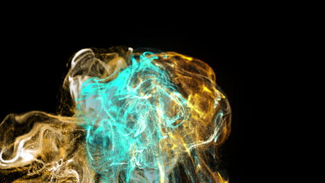 animación de puntos brillantes que forman patrones de ondas dinámicas contra un fondo negro