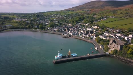 aerial view of carlingford lough it forms part of the border between northern ireland to the north and the republic of ireland to the south