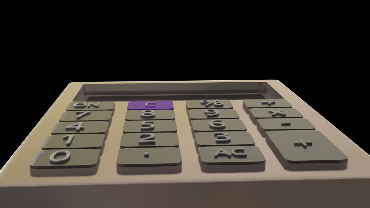 Animation of calculator spinning over black background