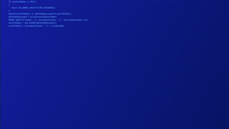programming code running down on computer screen loop animation program code on a computer screen in