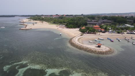 aerial view, sumuh beach on the indonesian island of bali