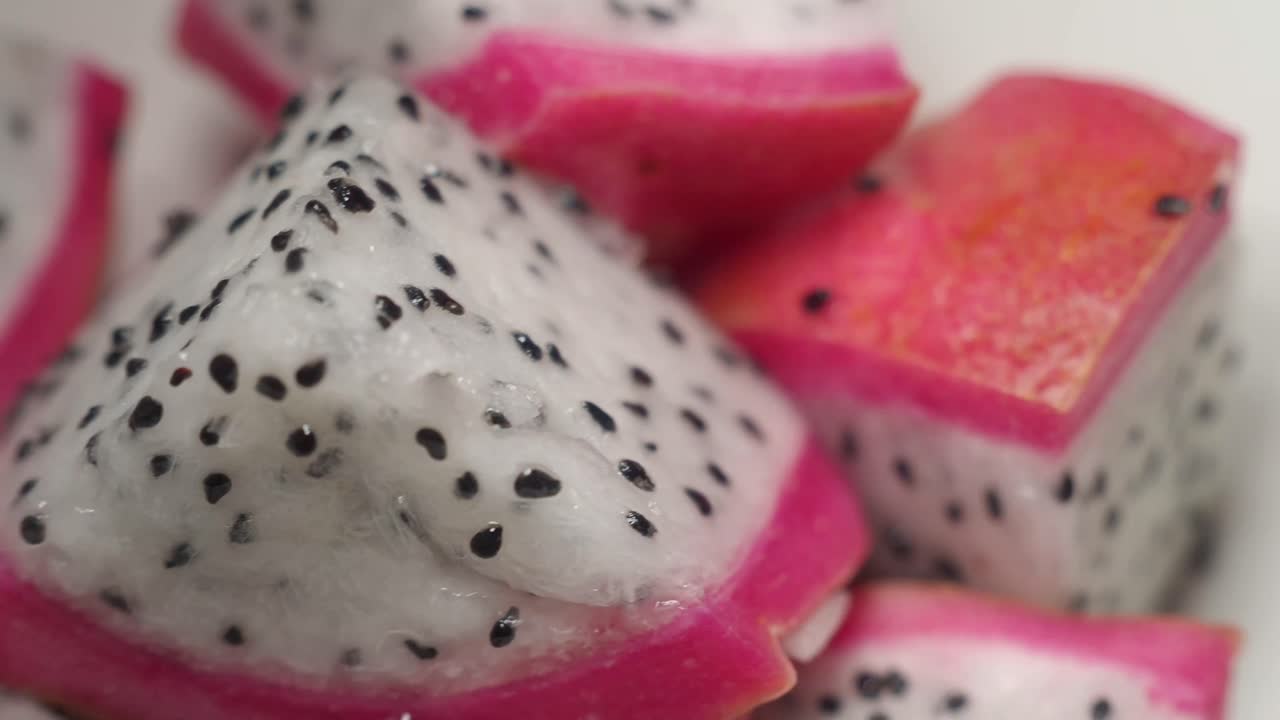 드래곤 과일 조각의 클로즈업