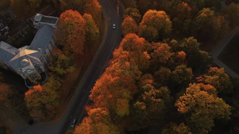 drone aerial view of city traffic