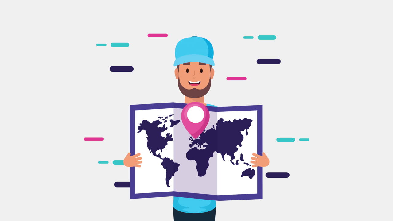 trabajador de servicios logísticos con mapa en papel
