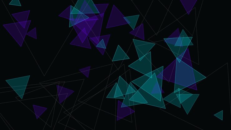Abstract Motion Background with Floating Geometric Triangles