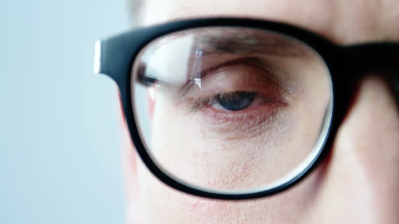 환자의 눈의 클로즈업