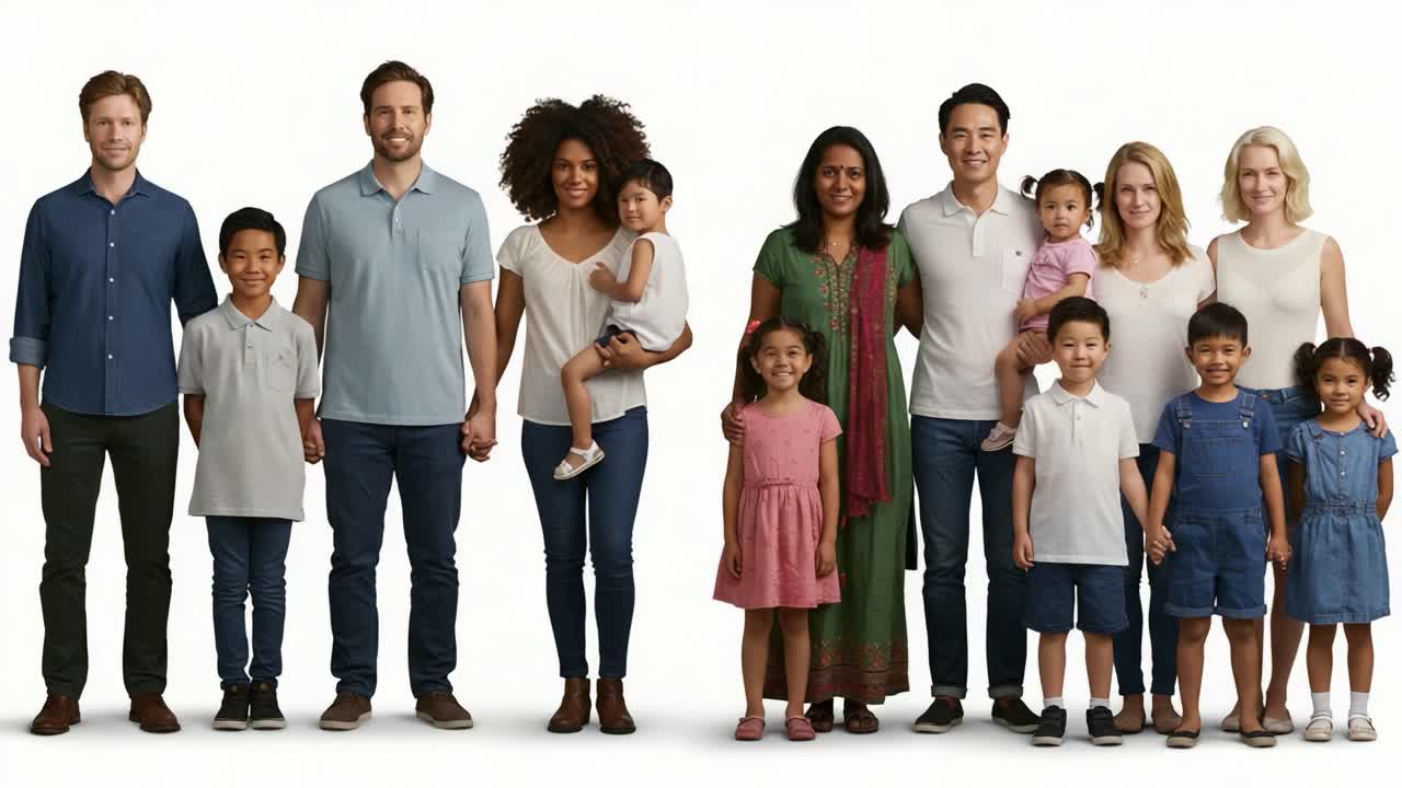 An Engaging Group Portrait Showcasing Diverse Families Together, Highlighting Unity and Joy Across Generations in a Warm, Inviting Atmosphere