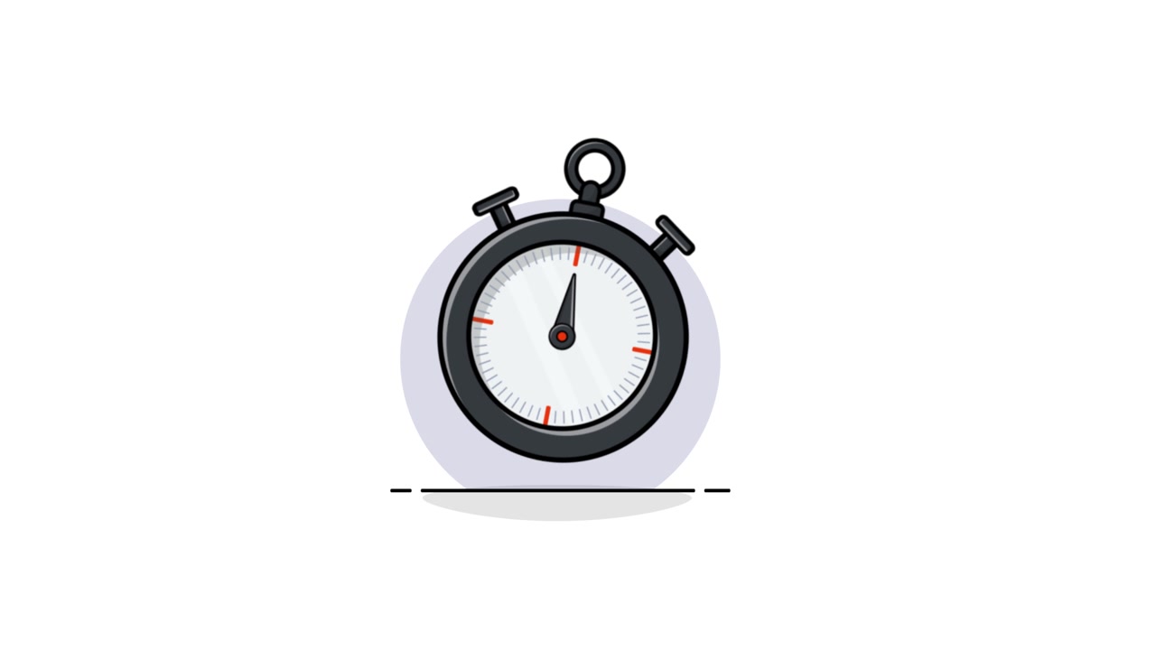 Animated Stopwatch Counting Time Illustration