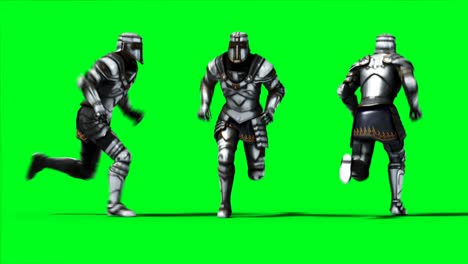 Knight animation. Phisical motion blur. Realistic green screen 4k animation. Green screen