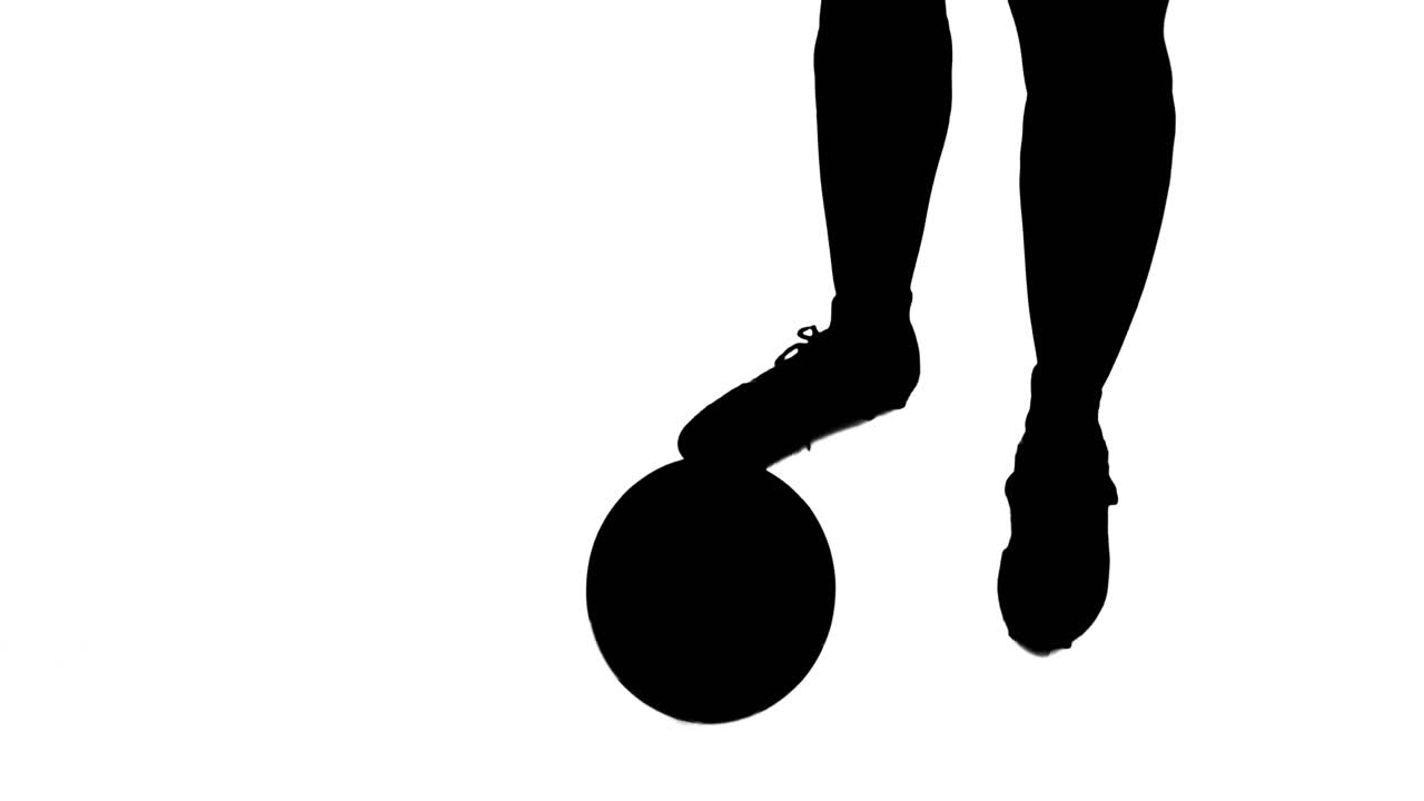 ⁇ 색 배경 에 있는 축구 선수 의 실루 ⁇  의 애니메이션