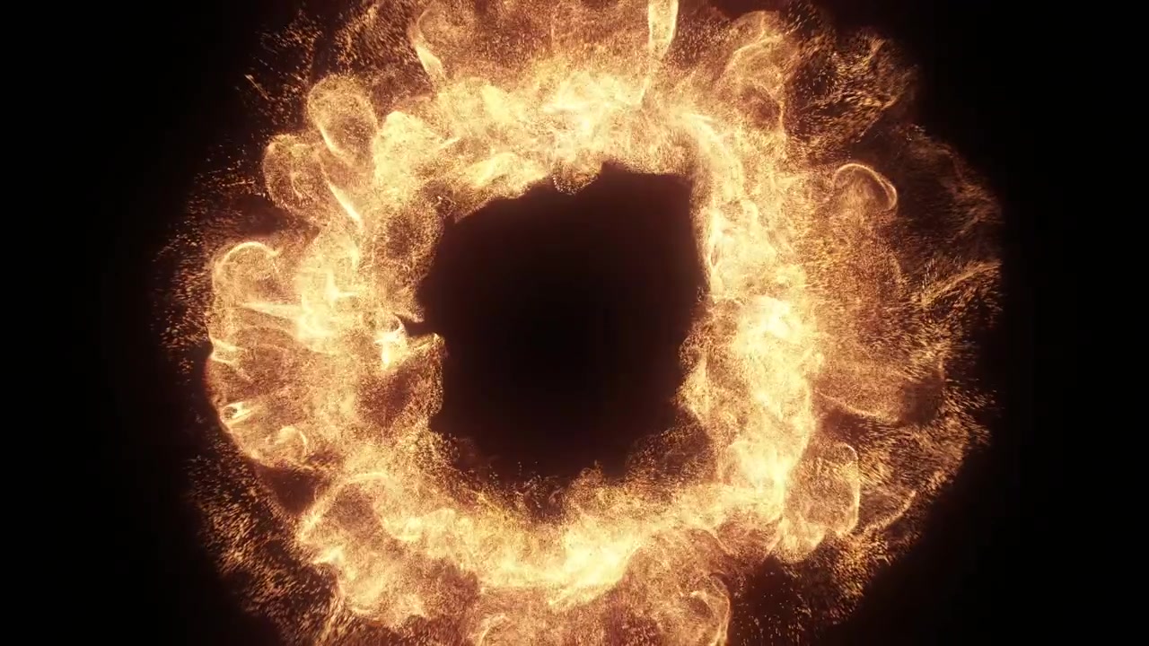 Abstract Golden Particle Explosion Expanding in a Dark Space
