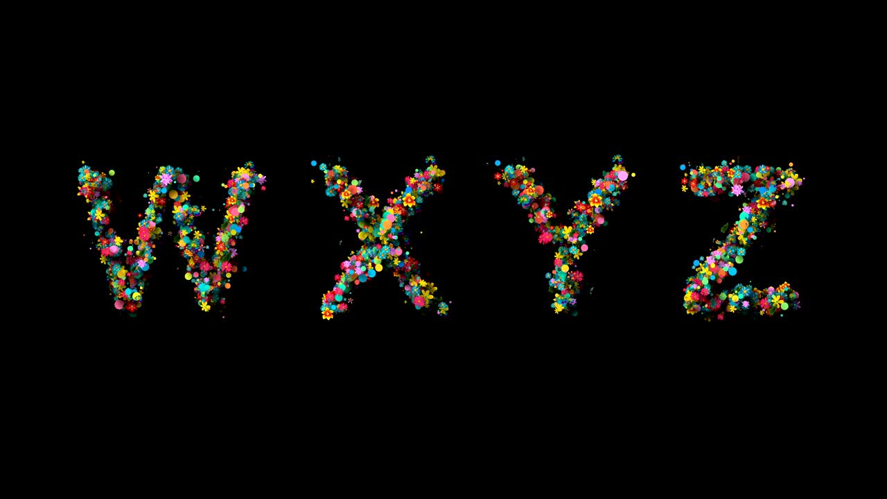 un conjunto de letras florales.