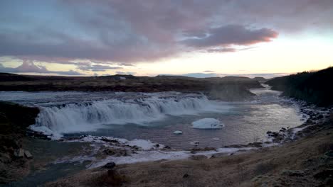 famous faxi waterfall at daytime in golden circle, iceland