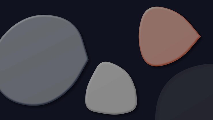 Abstract Motion Graphics with Floating Organic Shapes on Dark Background