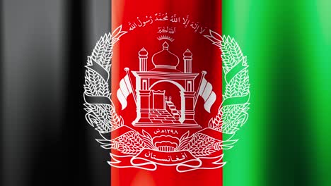 afghanistan flag with seamless clip of waving. asia country with middle-east area. 3d modeling. flag with texture of fabric.