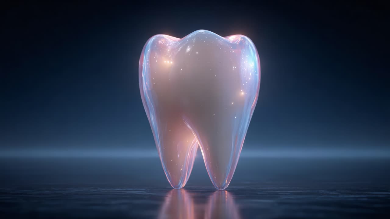 A Stunning Visual Representation of a Tooth Highlighting Its Glossy Surface and Intricate Details, Emphasizing the Importance of Dental Health and Care in a Captivating Way