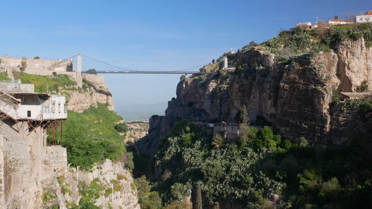 Suspension Bridge Over a Deep Valley