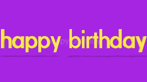 feliz cumpleaños flotante en un fondo púrpura vibrante