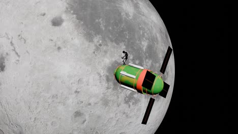 satélite y la luna disfrutando de la danza del esqueleto