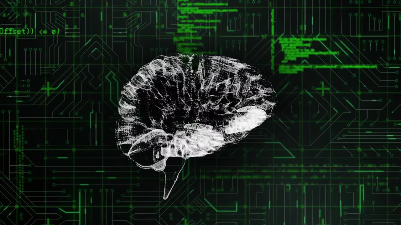 디지털 뇌와 디지털 회로와 함께 프로그램 코드