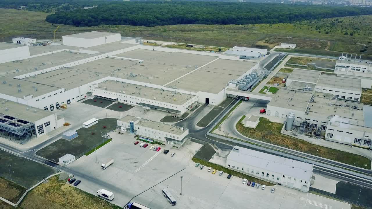 Aerial view of newly constructed distribution center