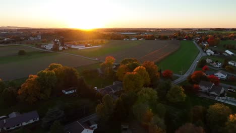 Rural-farmland-view-with-new-housing-development-in-USA