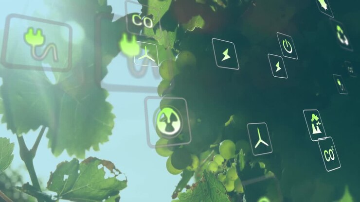 Animazione di icone digitali su uva