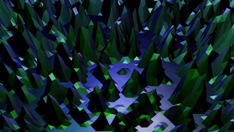 stylish creative abstract low poly background in 4k. abstract waves move on glossy metallic surface in loop. smooth soft seamless animation. simple minimalistic geometric bg. green color