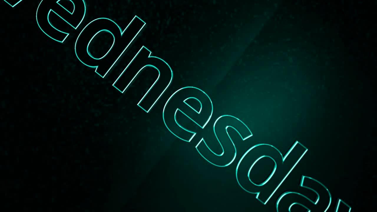 texto del miércoles con luz verde brillante