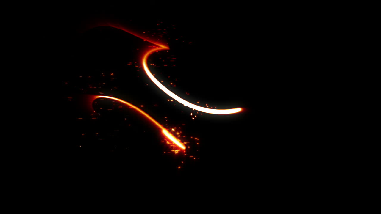 luz de línea roja y naranja sobre fondo negro