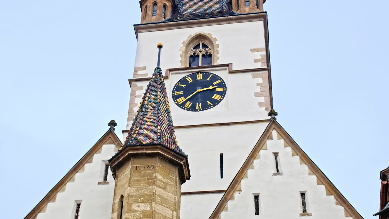 Exterior of the Sibiu Lutheran Cathedral in Sibiu, Romania