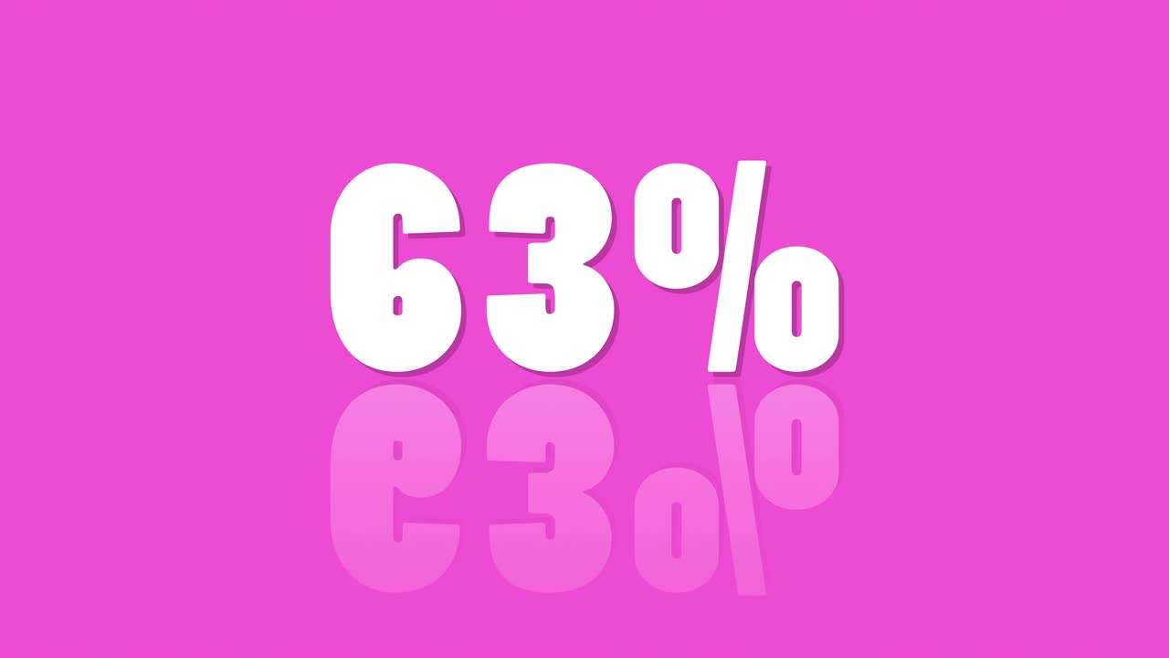 infografía elegante de 0 a 100 por ciento de animación con reflejo rosa