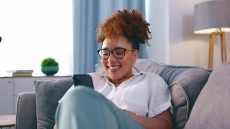 Black-woman,-phone-and-excited-about-winning