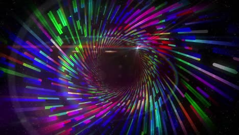 animación de formas y luces brillantes sobre un fondo negro