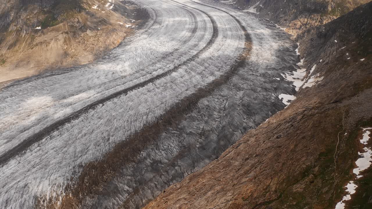 Stunning aerial view of a glacier on a mountainside in Norway during daylight