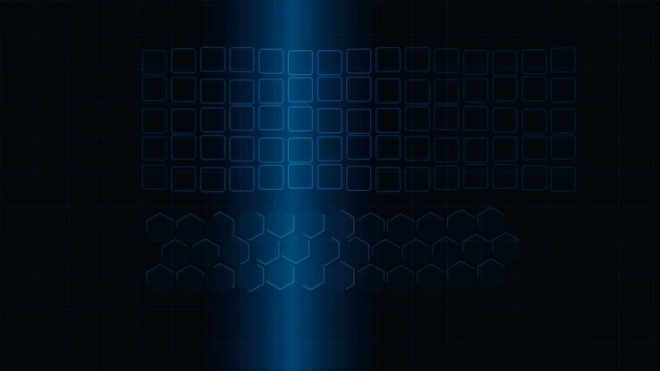 Abstract Digital Interface with Scanning Blue Light Effect
