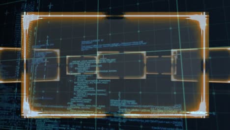 animación del procesamiento de datos sobre formas