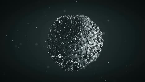 dark gray cluster of bubbles is floating seamless loop 3d render animation