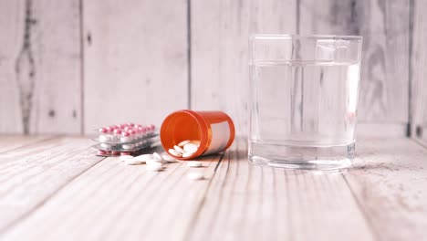 medication and water