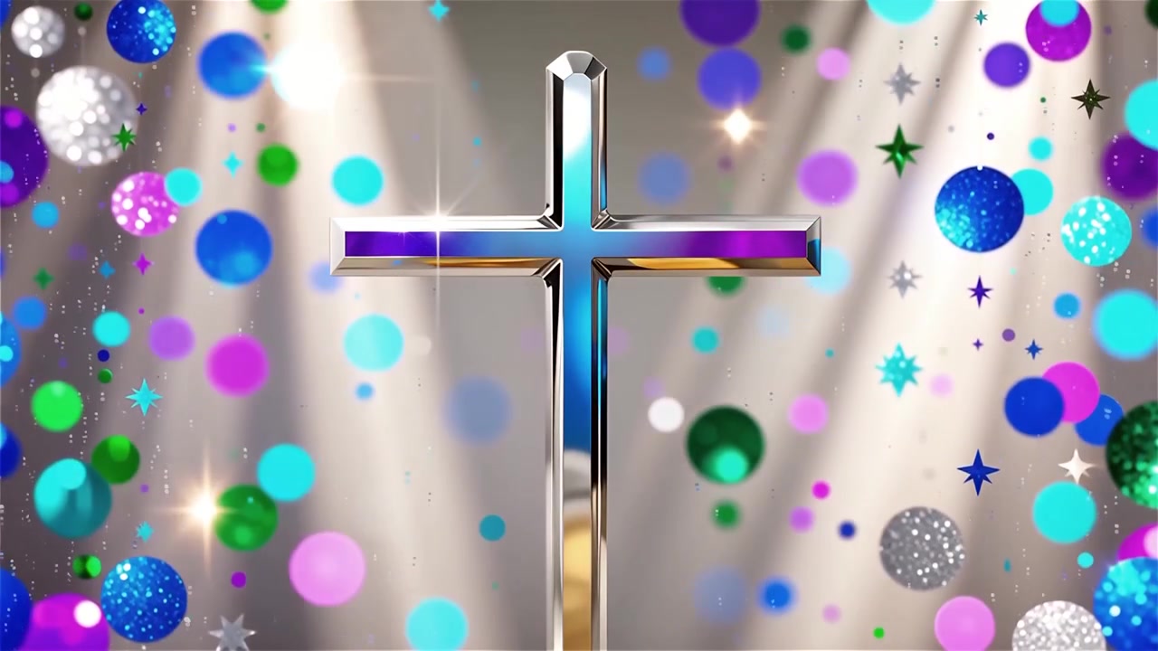 Cruz Cristiana con Luz Celestial, Fondo para Adoración.