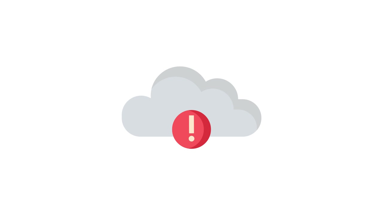 Animated Cloud Icon with Red Error Warning