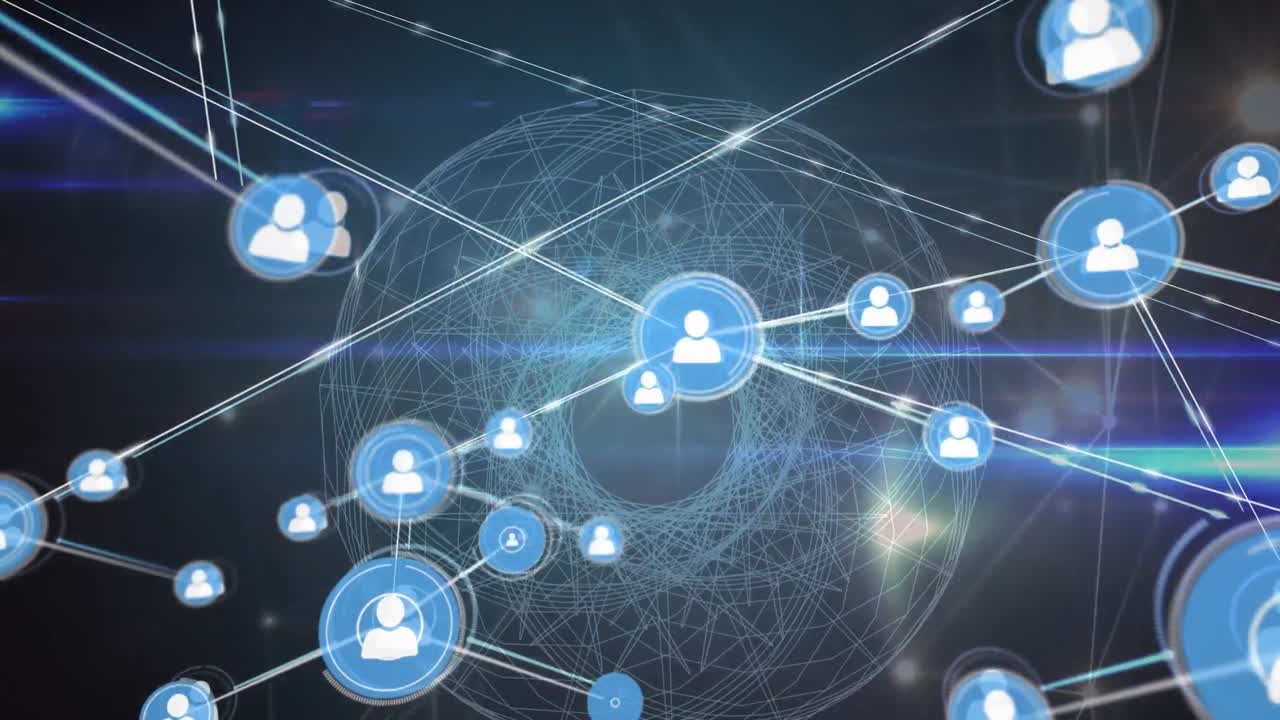 animación de la red de conexiones sobre formas