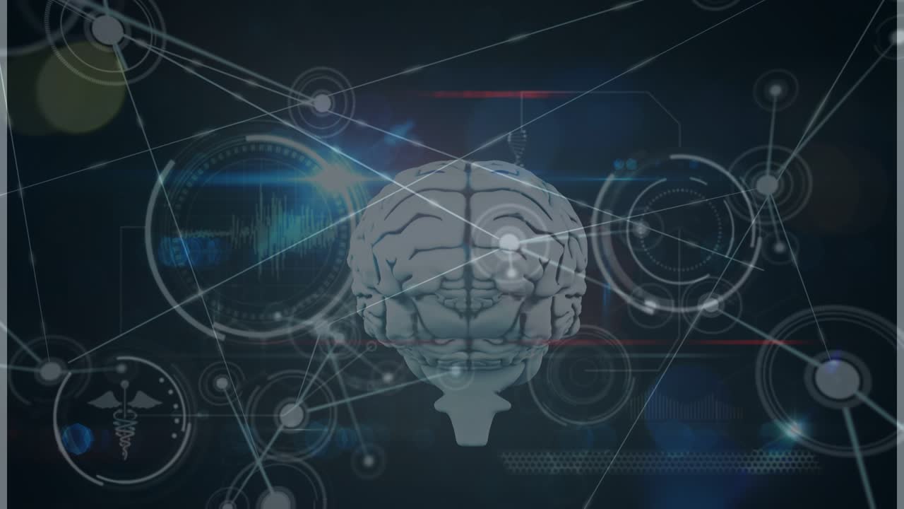 Animation of network of connections over data science processing